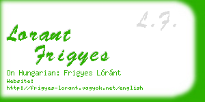 lorant frigyes business card
