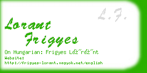 lorant frigyes business card